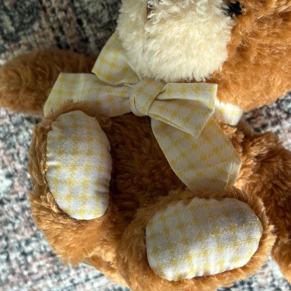 Carter's Just One Year 7" Small Plush Bear Brown Prestige 34091 Beanbag Rattle - Picture 6 of 7